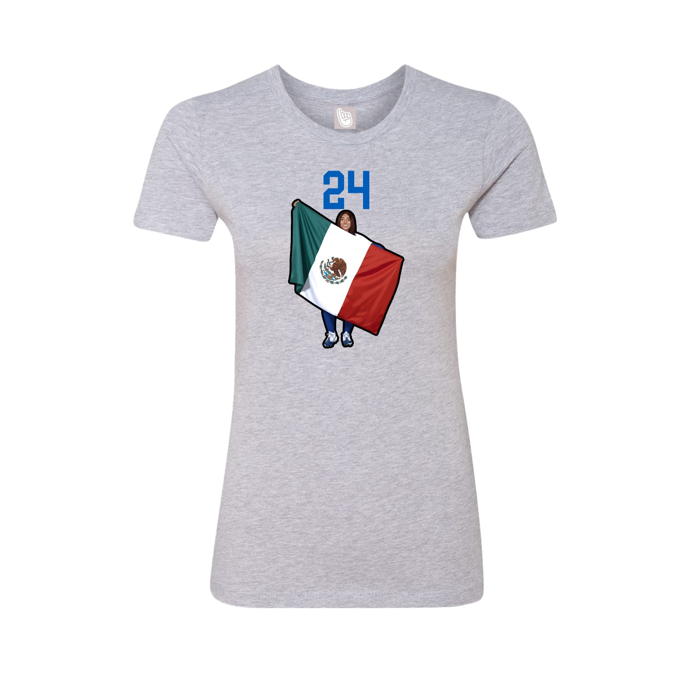 Womens Tee — Number Top in Grey