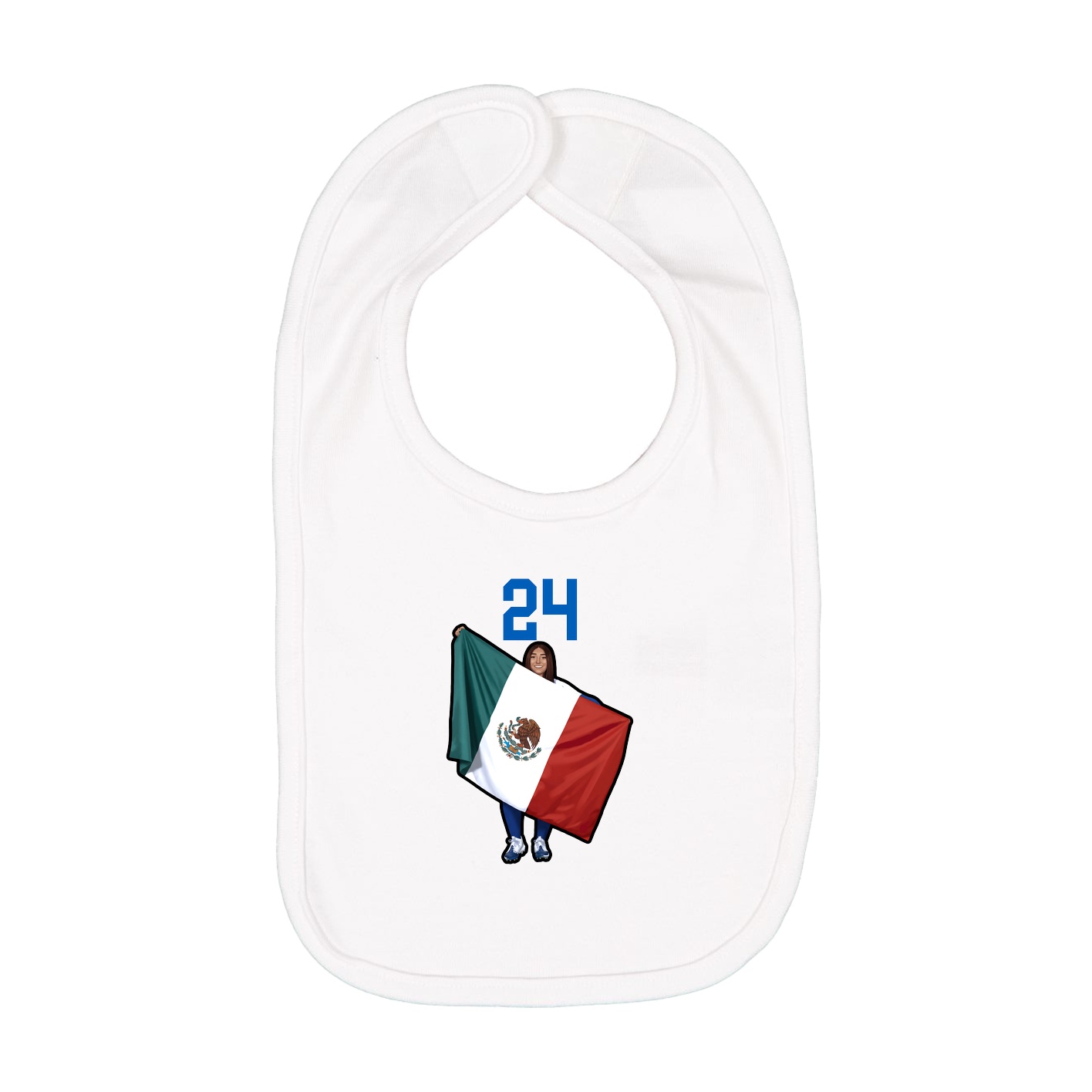 Infant Bib — Number Top in White