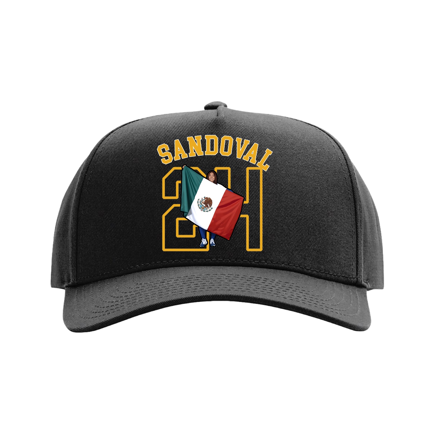 Full Fabric Five-Panel Champ Cap — Shirsey Arch in Black