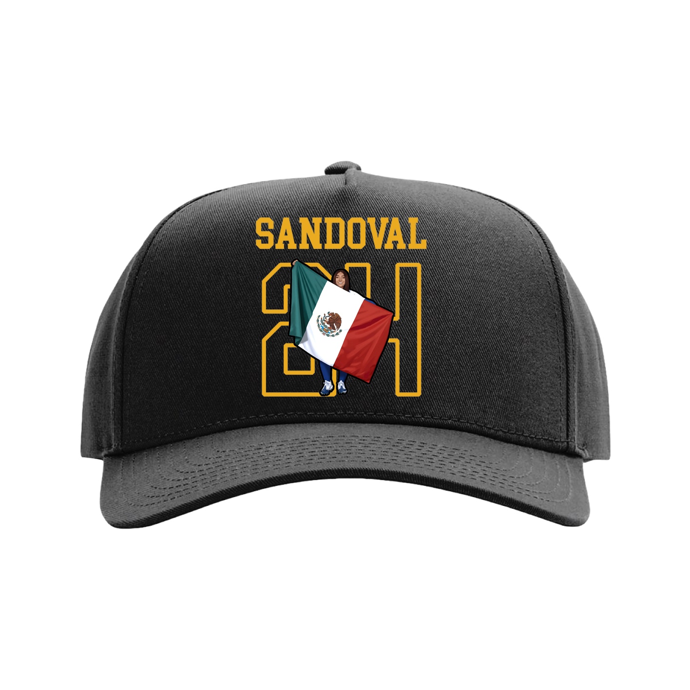 Full Fabric Five-Panel Champ Cap — Shirsey in Black