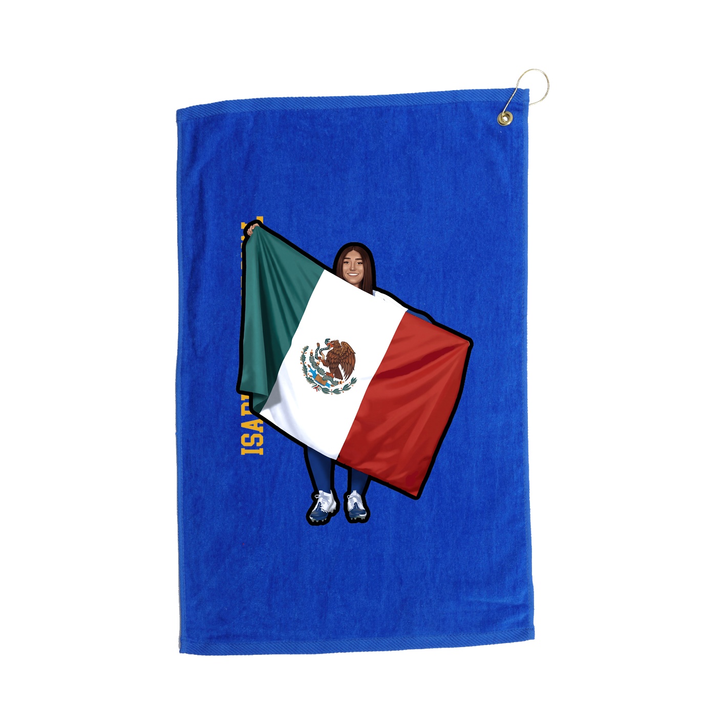 Golf Towel — Name Vertical in Royal
