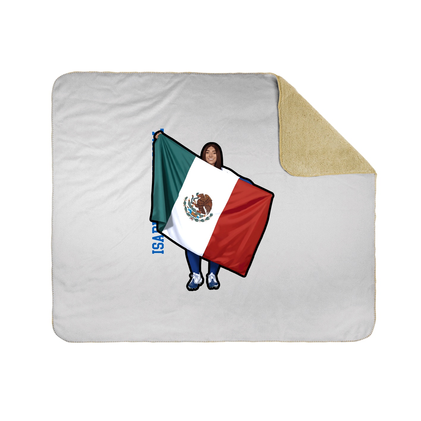 Throw Blanket — Name Vertical in White