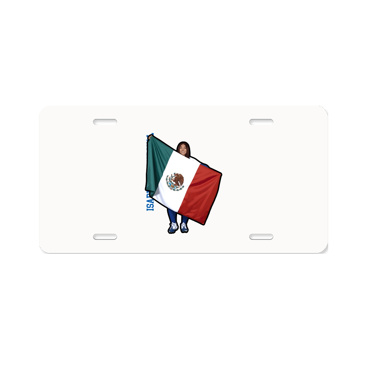 License Plate — Name Vertical in Classic