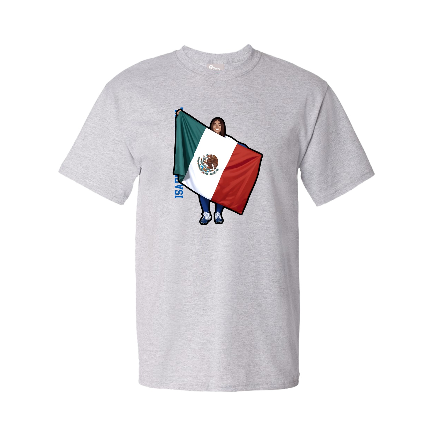 Tee — Name Vertical in Grey