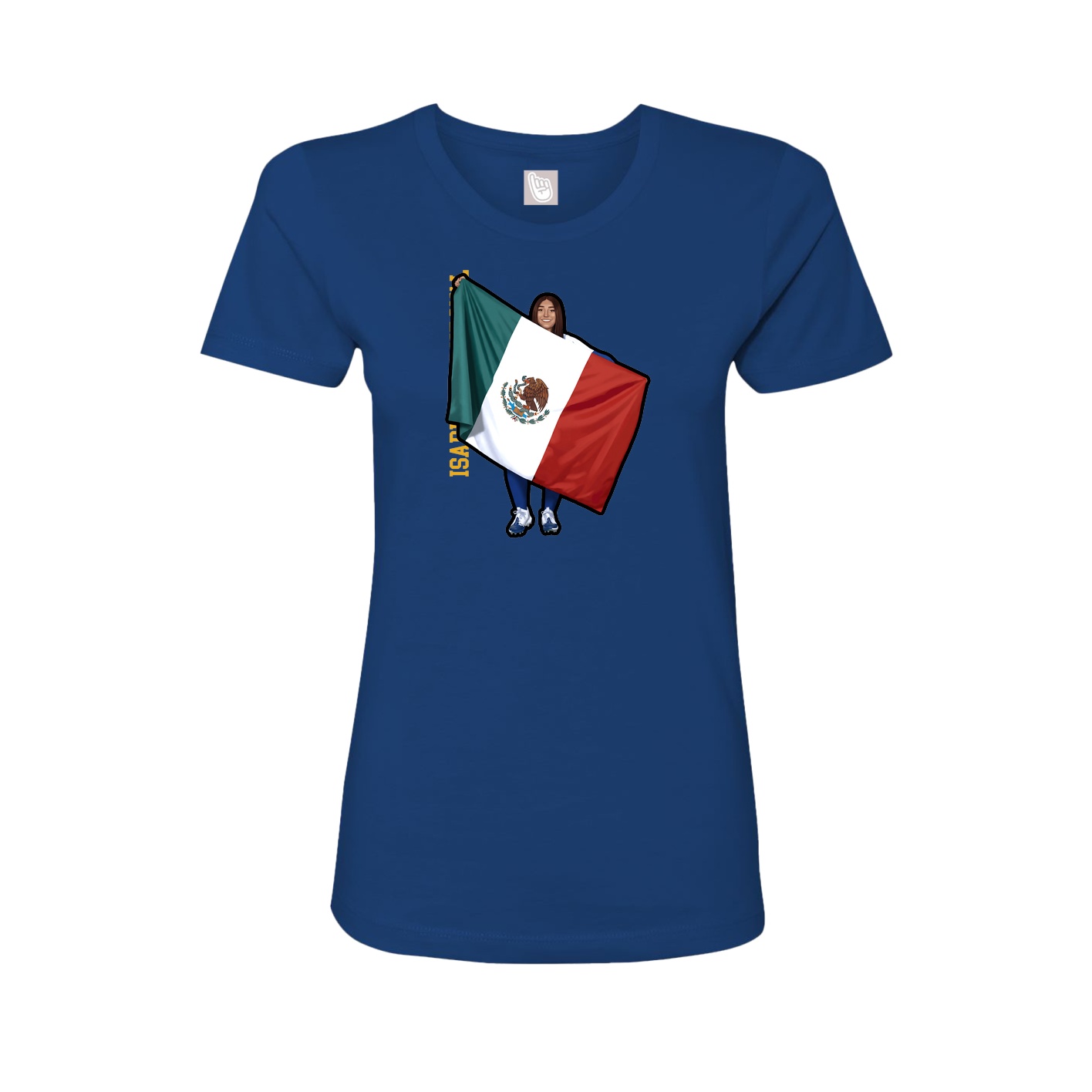 Womens Tee — Name Vertical in Royal