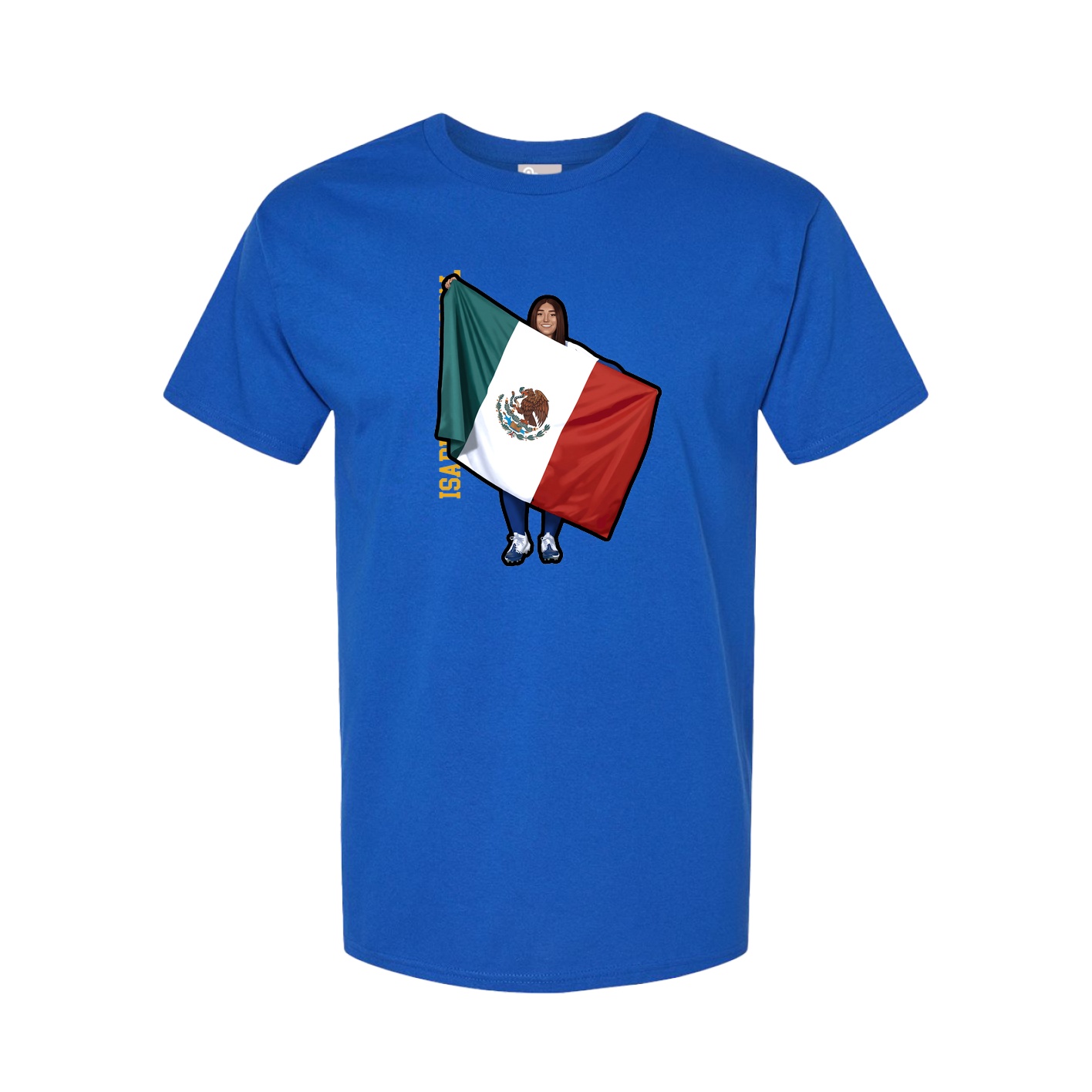 Youth Tee — Name Vertical in Royal