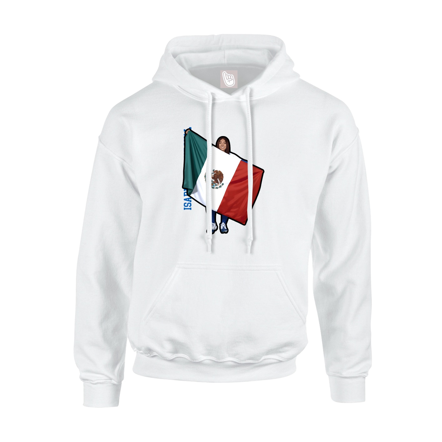 Hoodie — Name Vertical in White