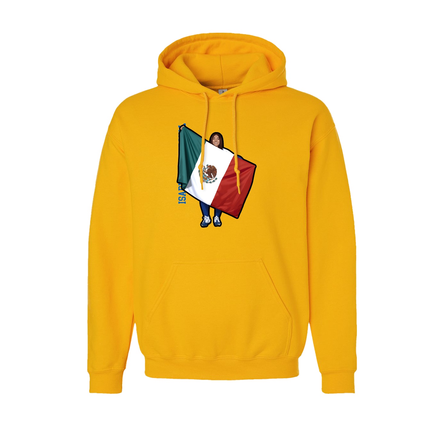 Youth Hoodie — Name Vertical in Gold