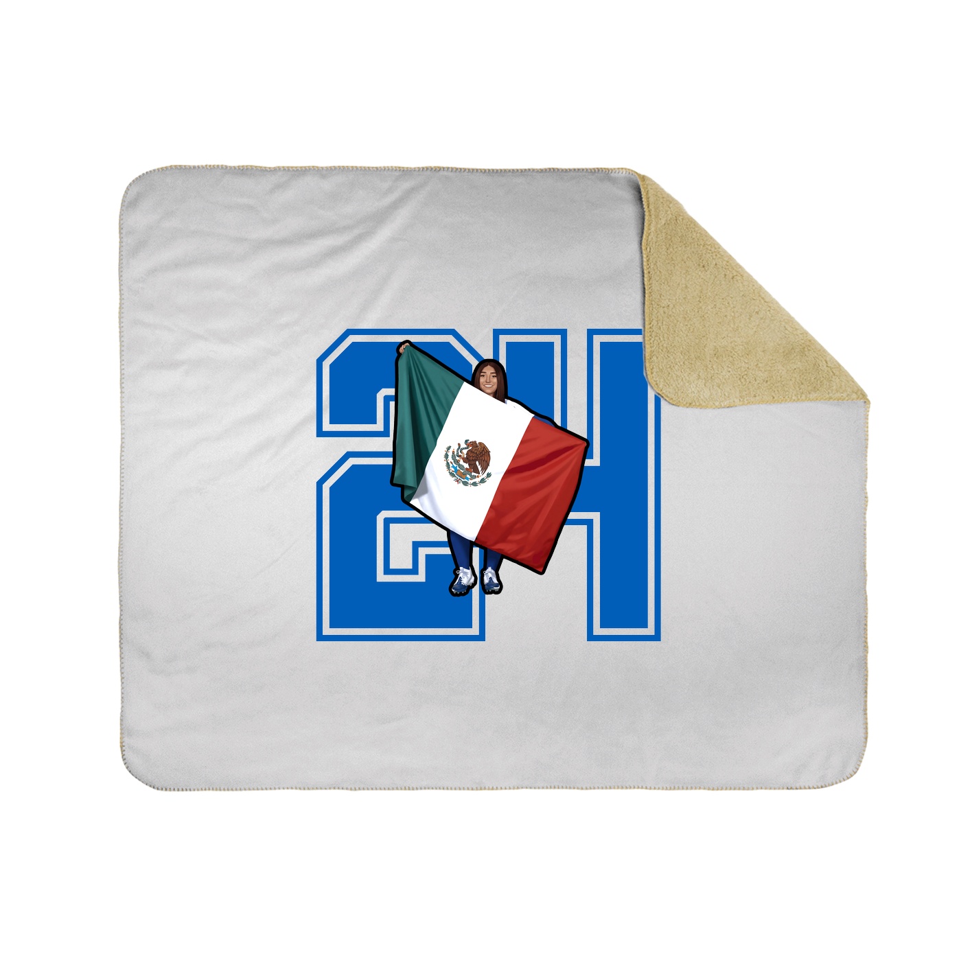 Throw Blanket — Number in White