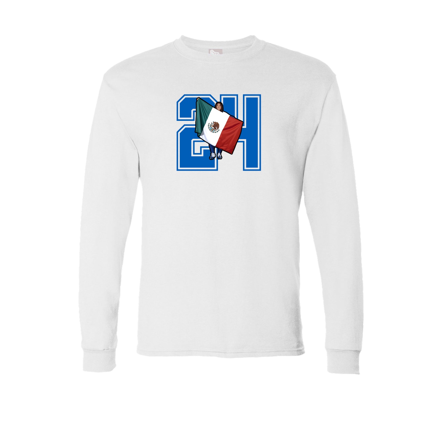 Long Sleeve Tee — Number in White