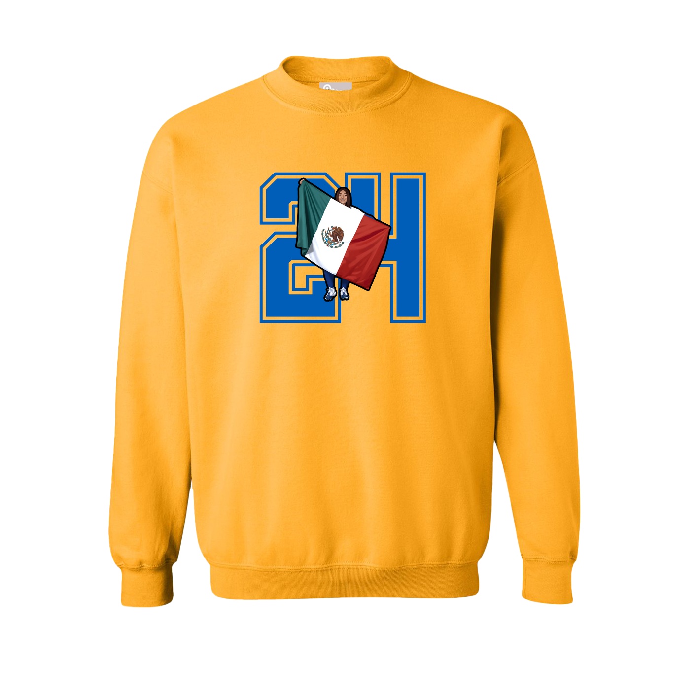 Fleece Crew — Number in Gold