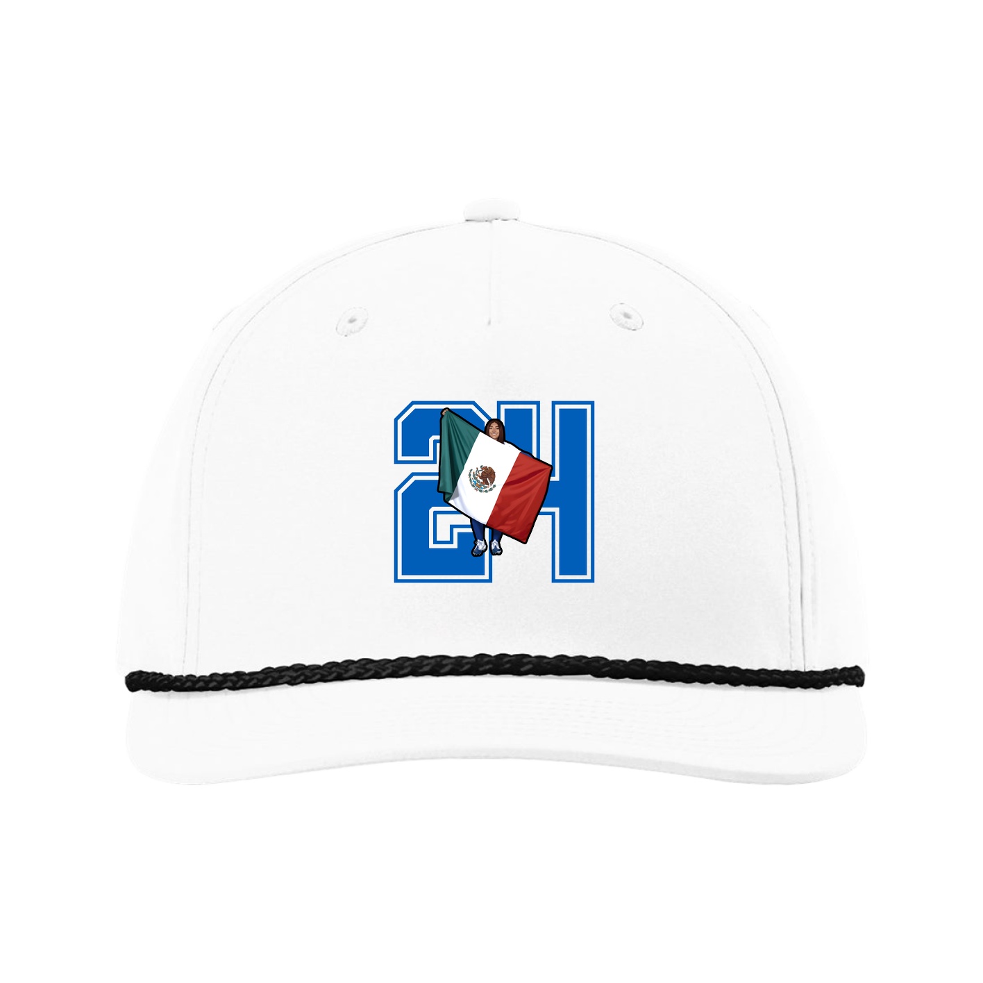 Five-Panel Classic Rope Cap — Number in White