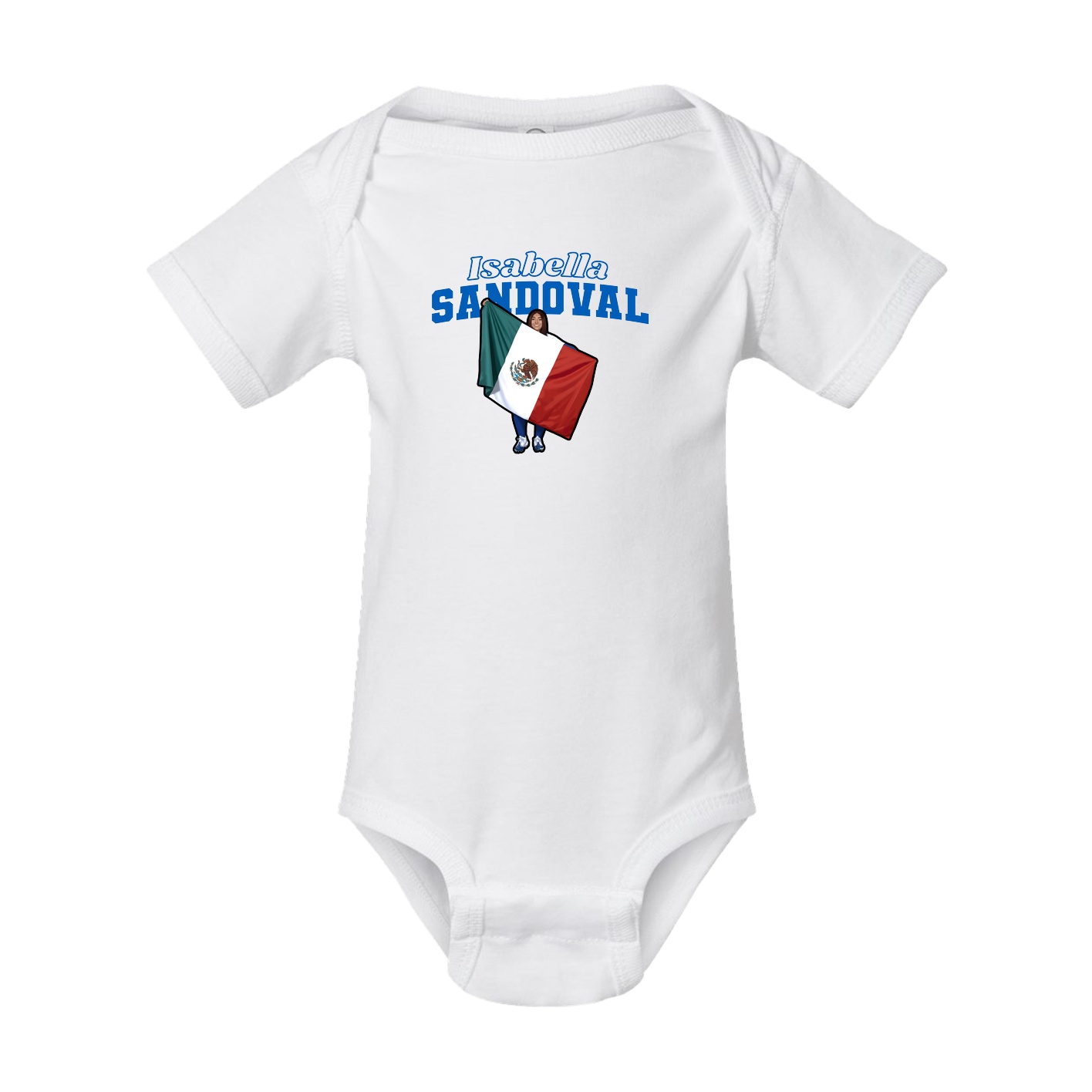 Baby Onesie — Name Arch in White