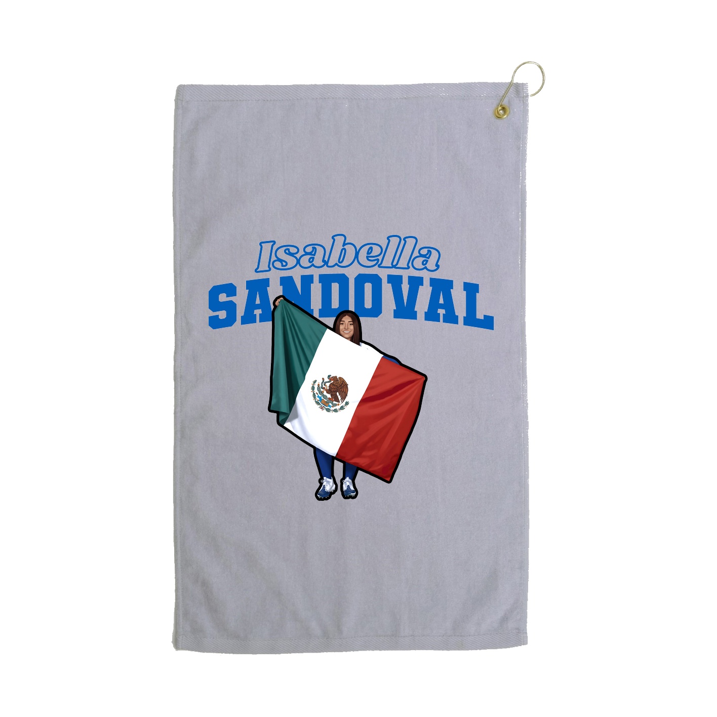 Golf Towel — Name Arch in Grey