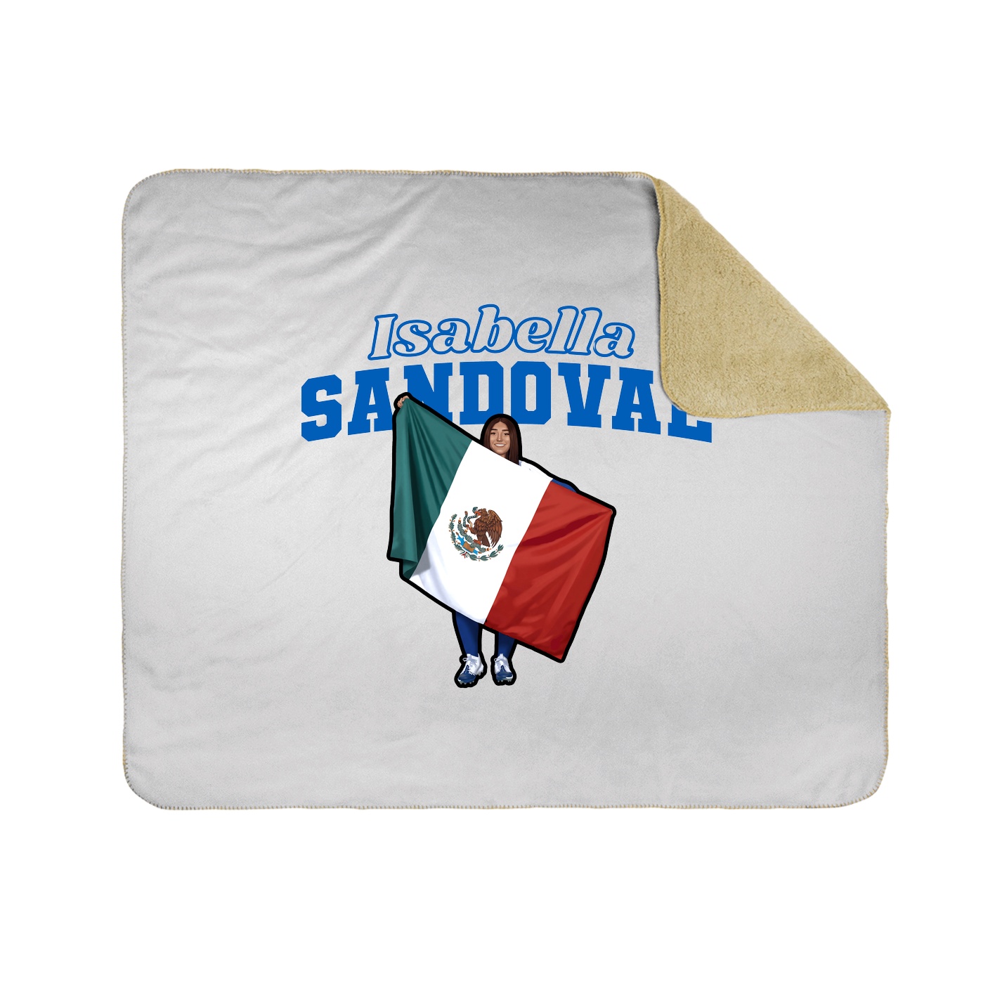 Throw Blanket — Name Arch in White