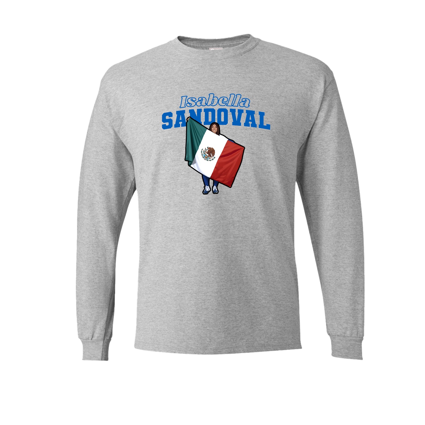 Long Sleeve Tee — Name Arch in Grey