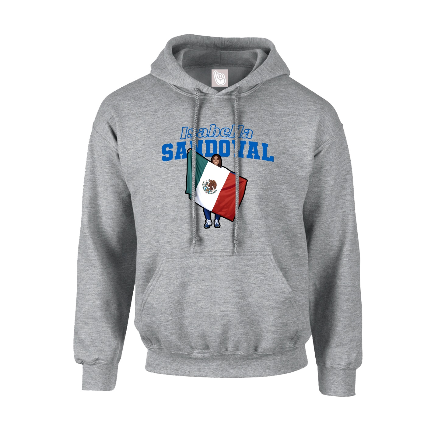 Hoodie — Name Arch in Grey