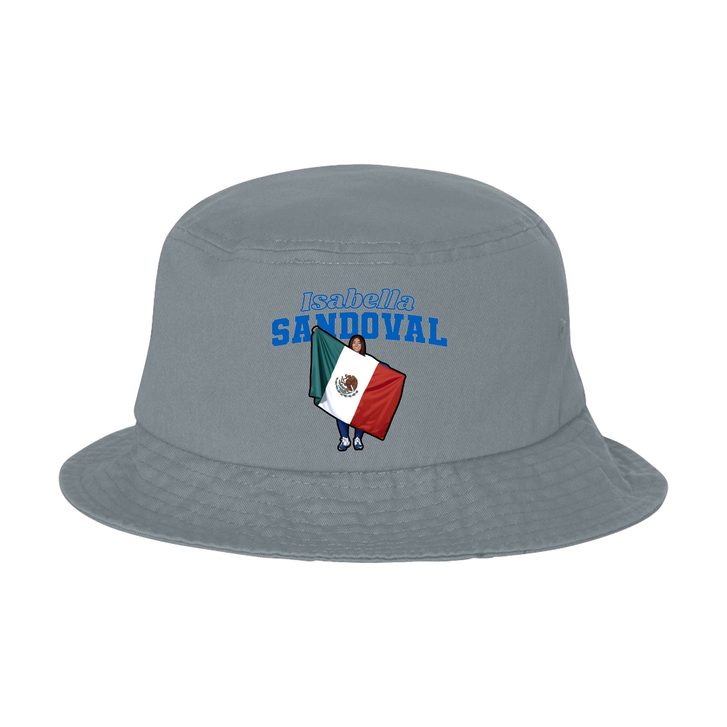 Bucket Cap — Name Arch in Grey