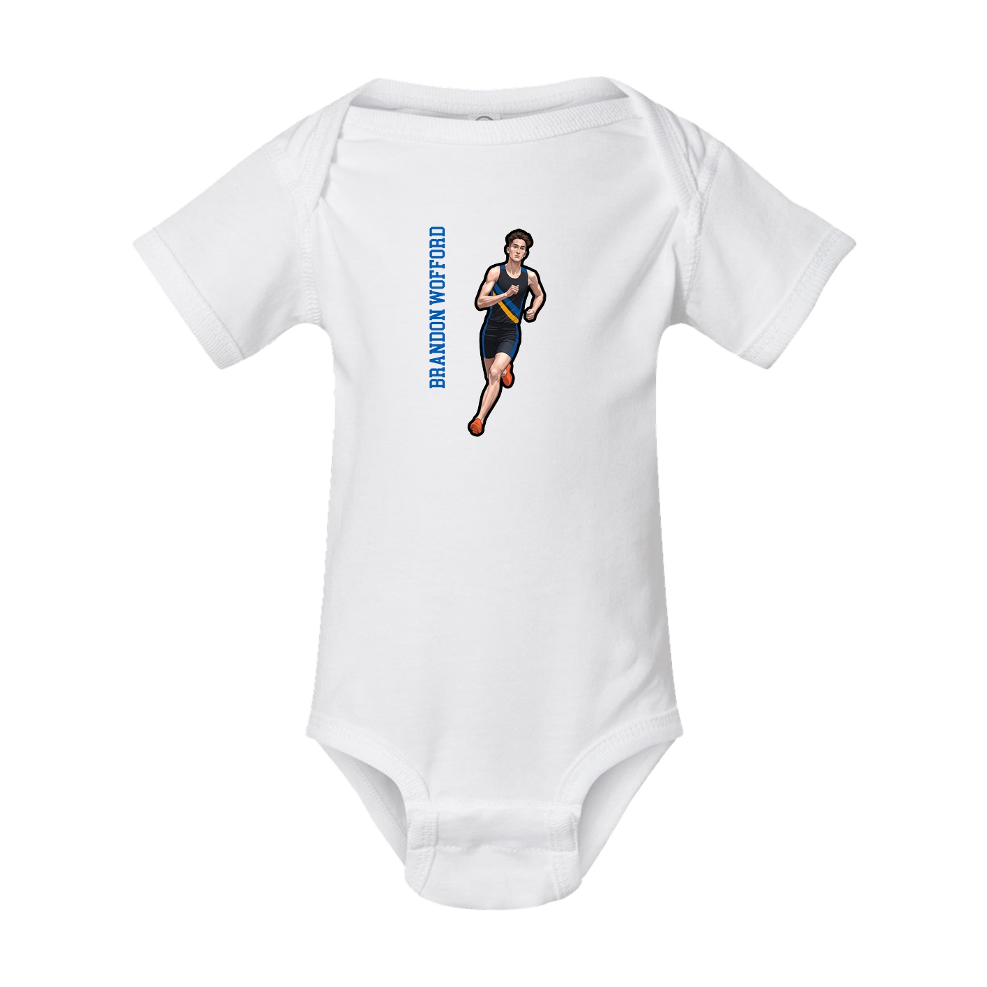 Baby Onesie — Name Vertical in White