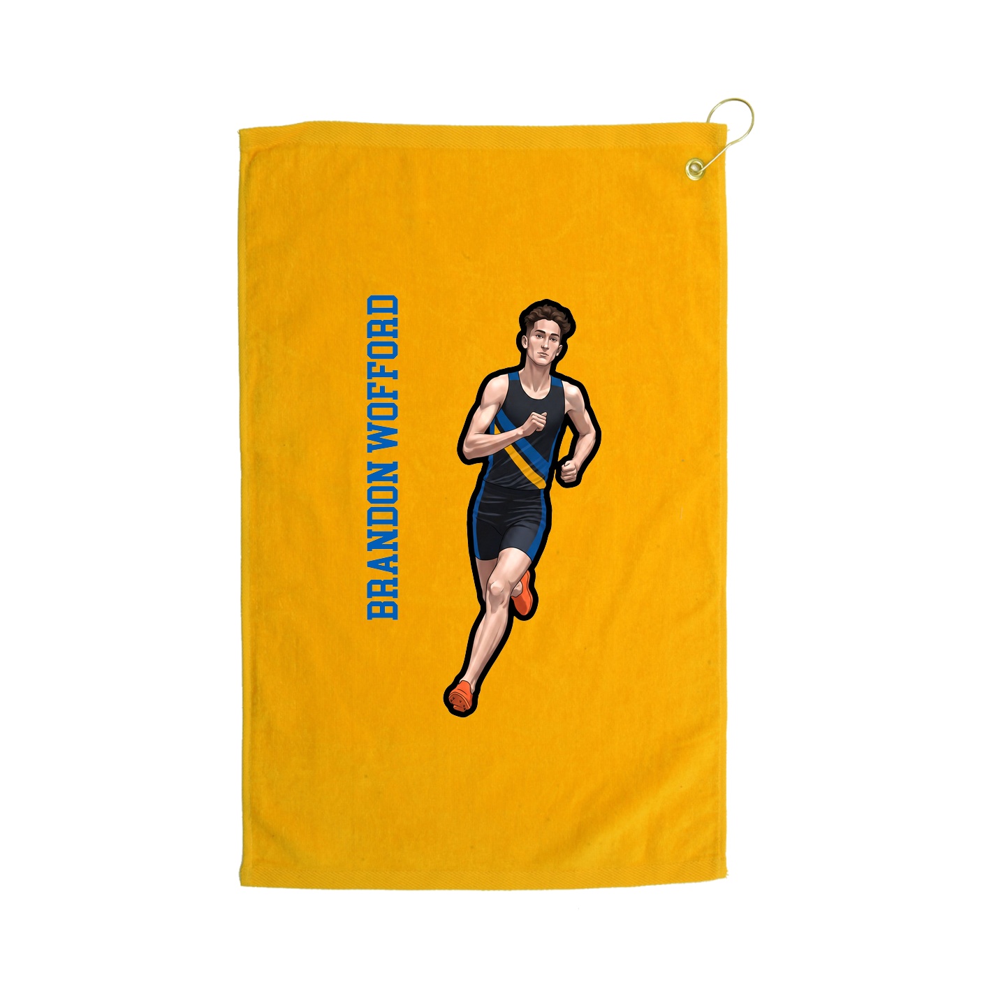 Golf Towel — Name Vertical in Gold