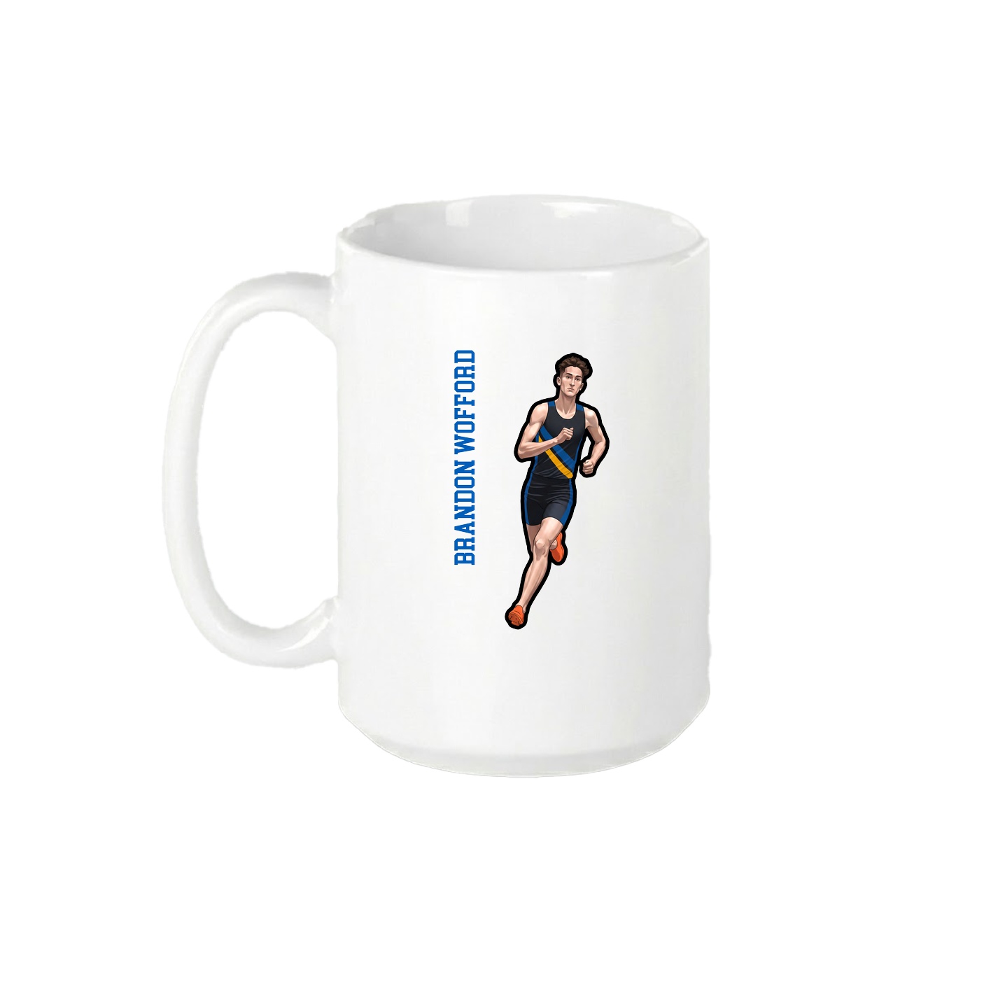 15oz Coffee Mug — Name Vertical in White