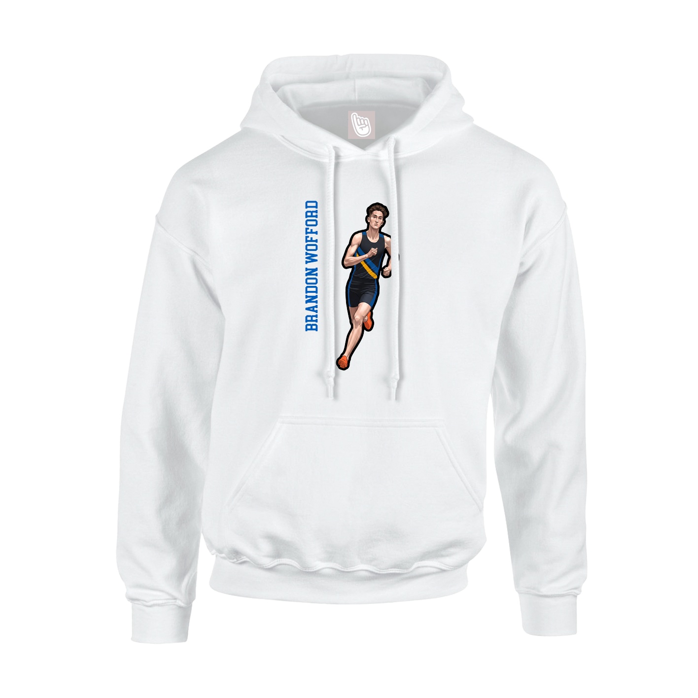Youth Hoodie — Name Vertical in White