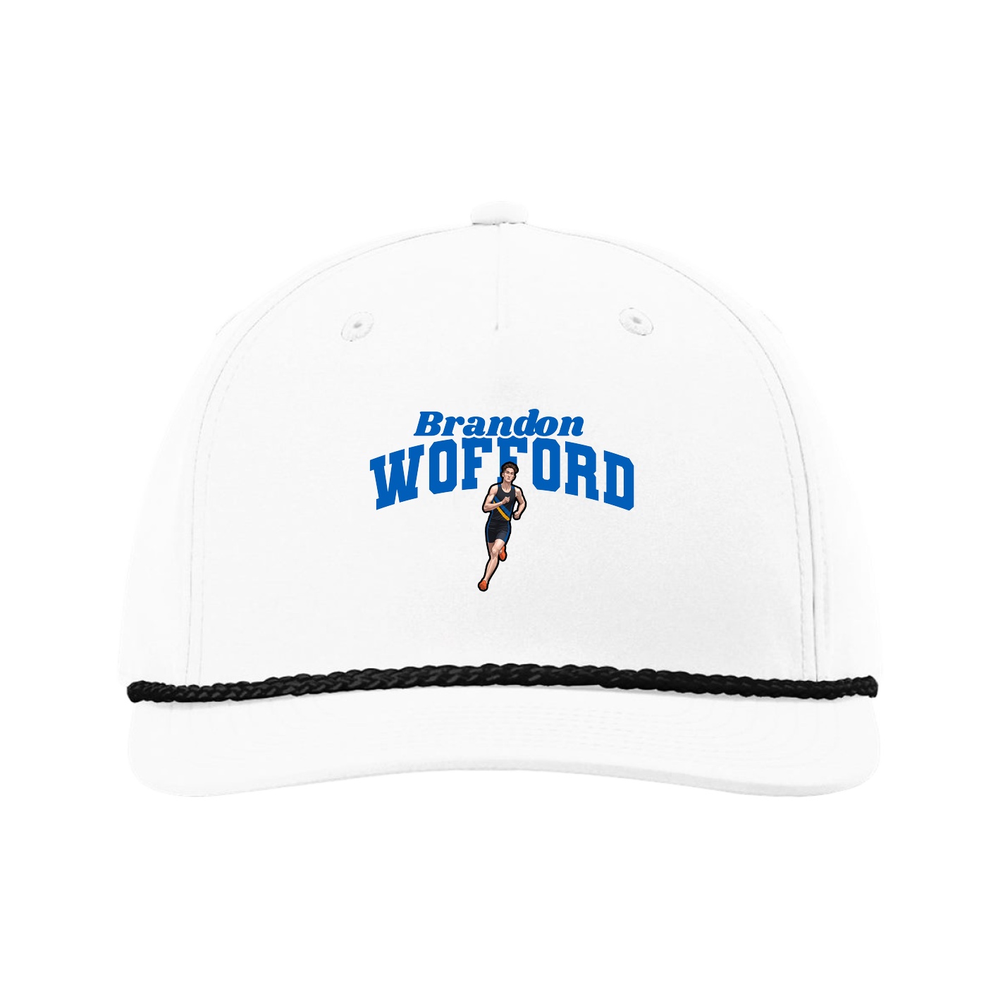 Five-Panel Classic Rope Cap — Signature Arch in White