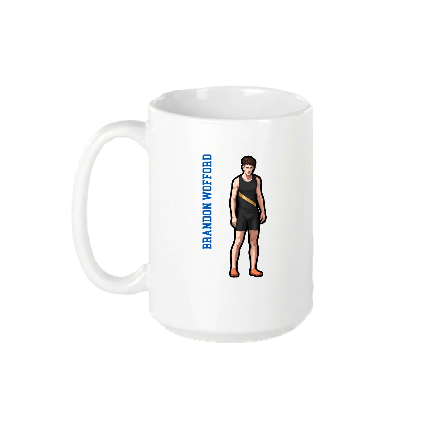 15oz Coffee Mug — Name Vertical in White