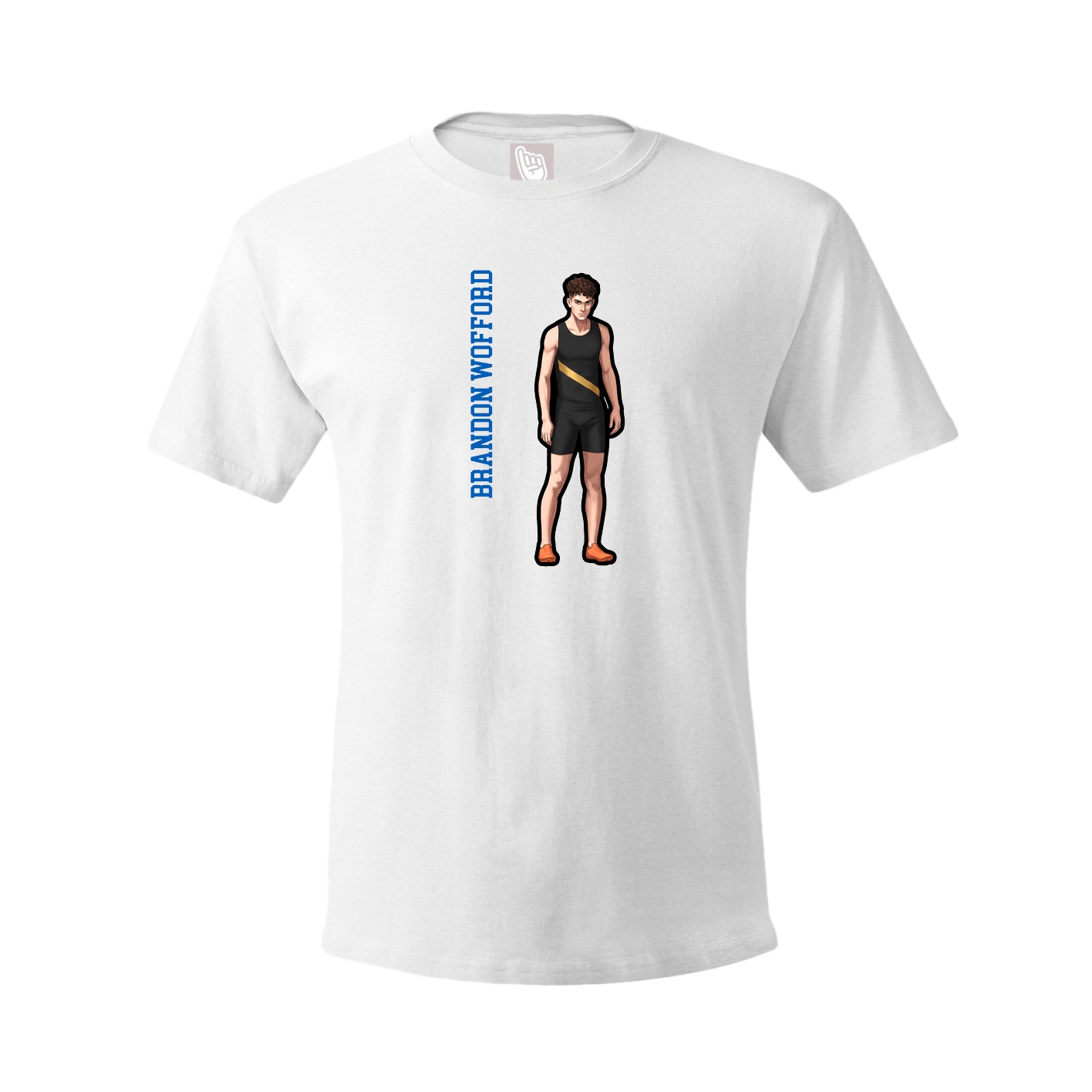 Youth Tee — Name Vertical in White