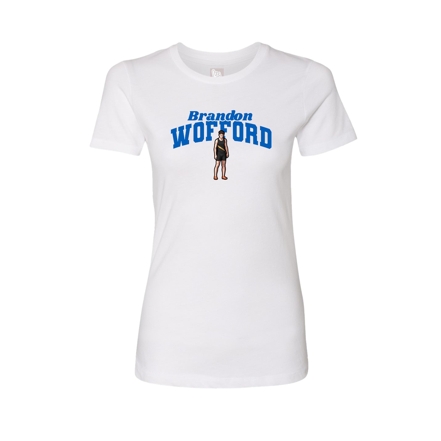 Fitted Women's Tee — Signature Arch in White