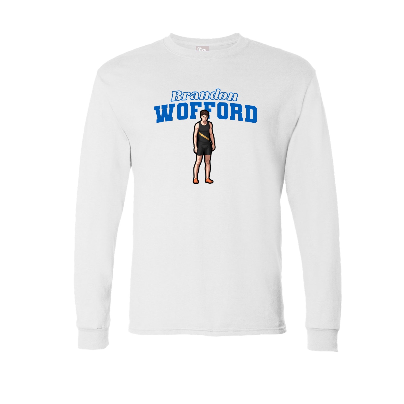 Long Sleeve Tee — Name Arch in White