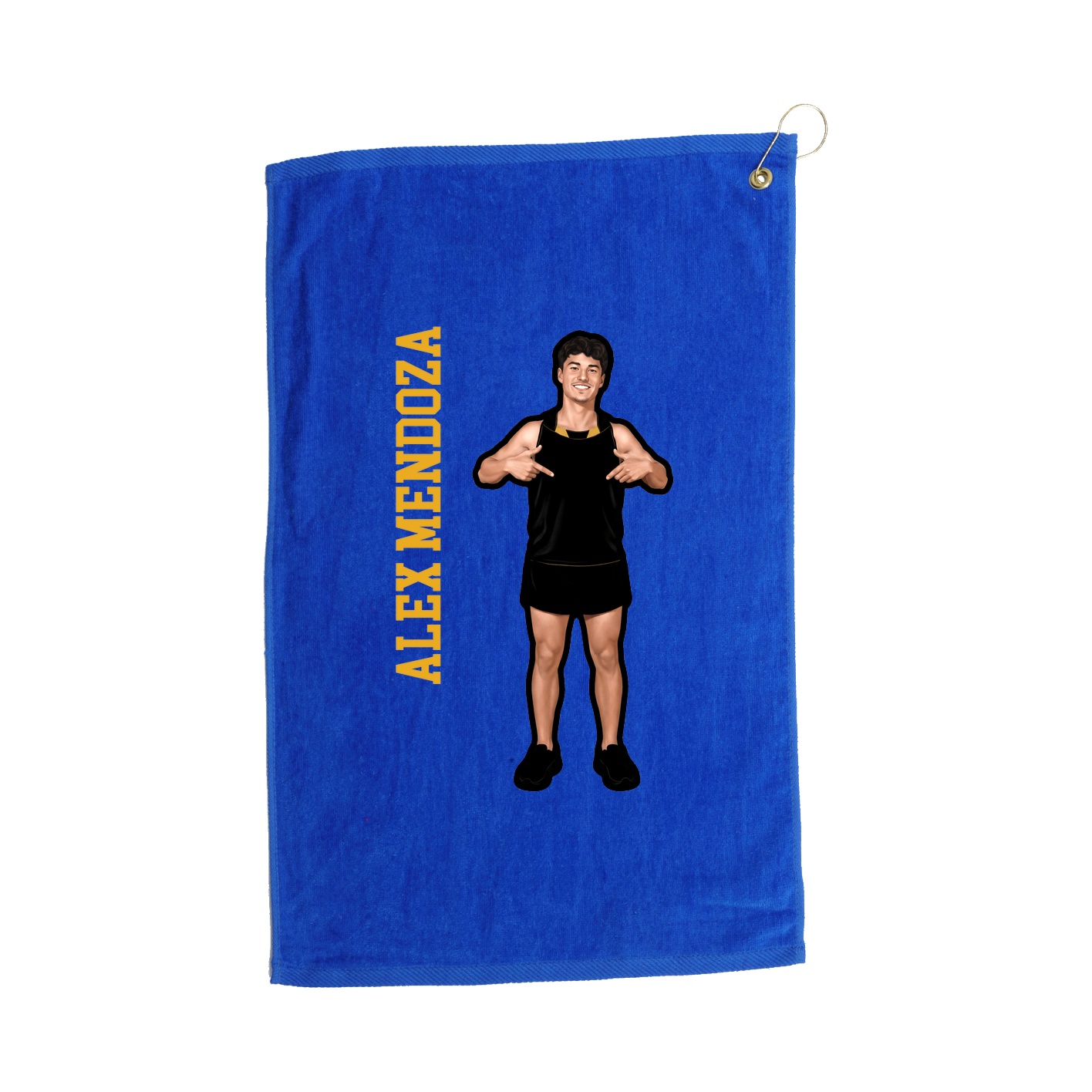 Golf Towel — Name Vertical in Royal