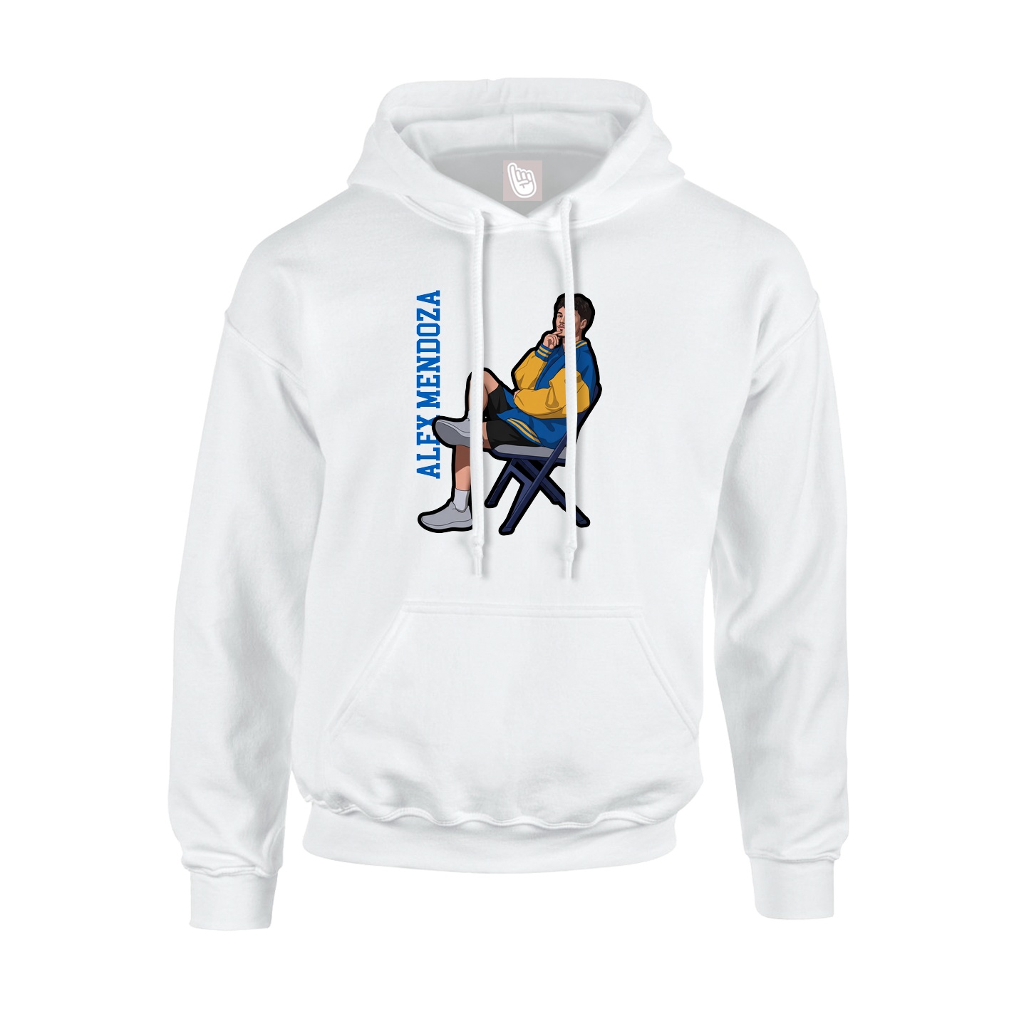 Youth Hoodie — Name Vertical in White