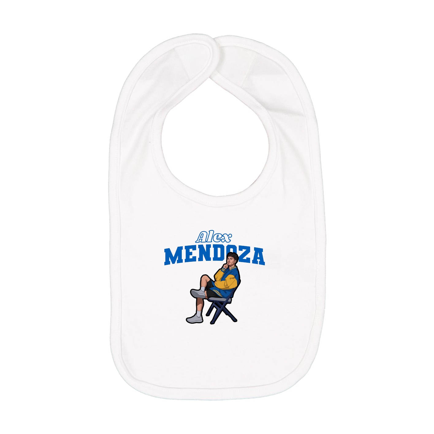Infant Bib — Name Arch in White