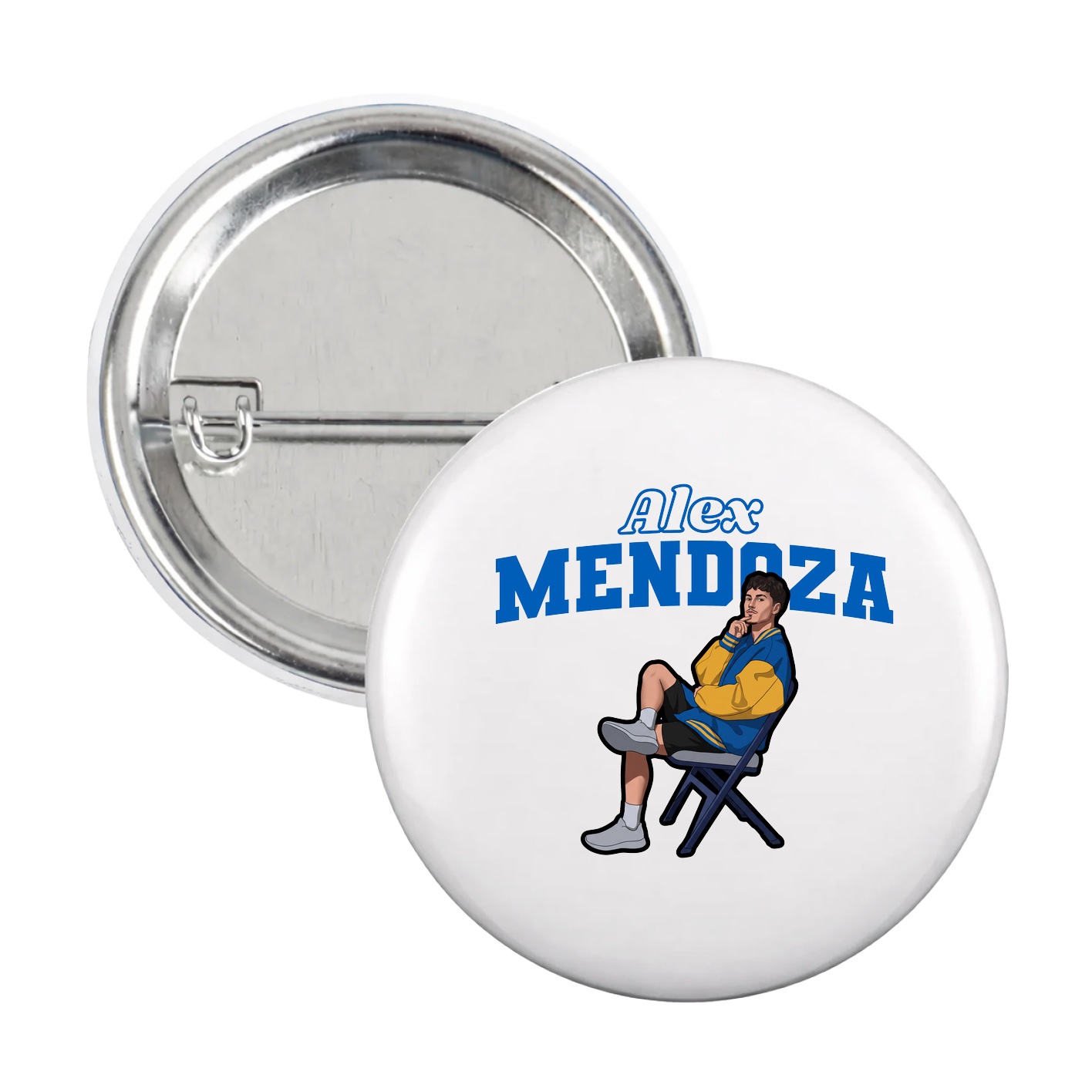 Game Day Button — Name Arch in White