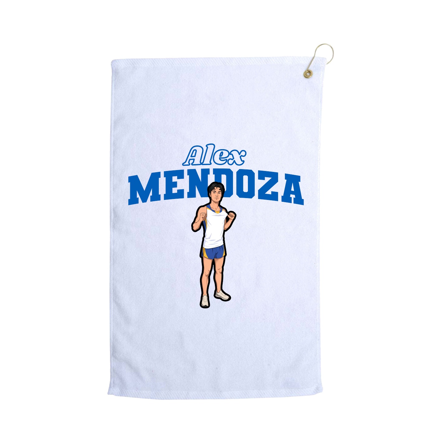 Golf Towel — Name Arch in White