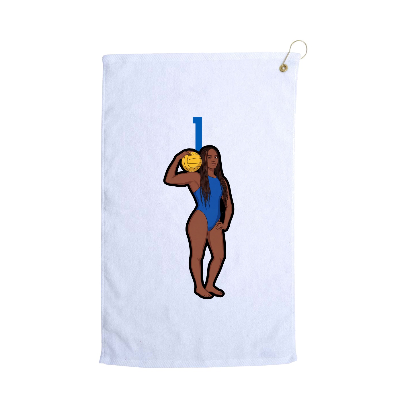 Golf Towel — Number Top in White