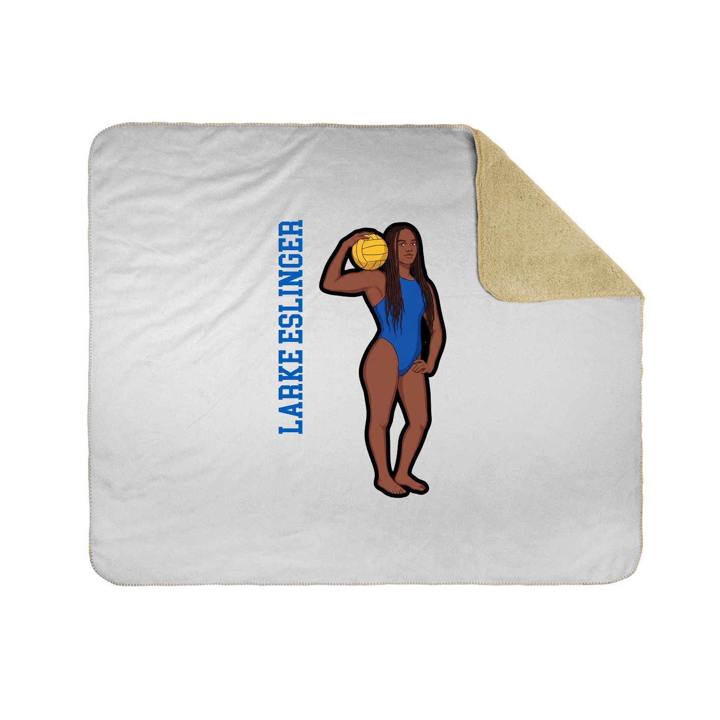 Throw Blanket — Name Vertical in White