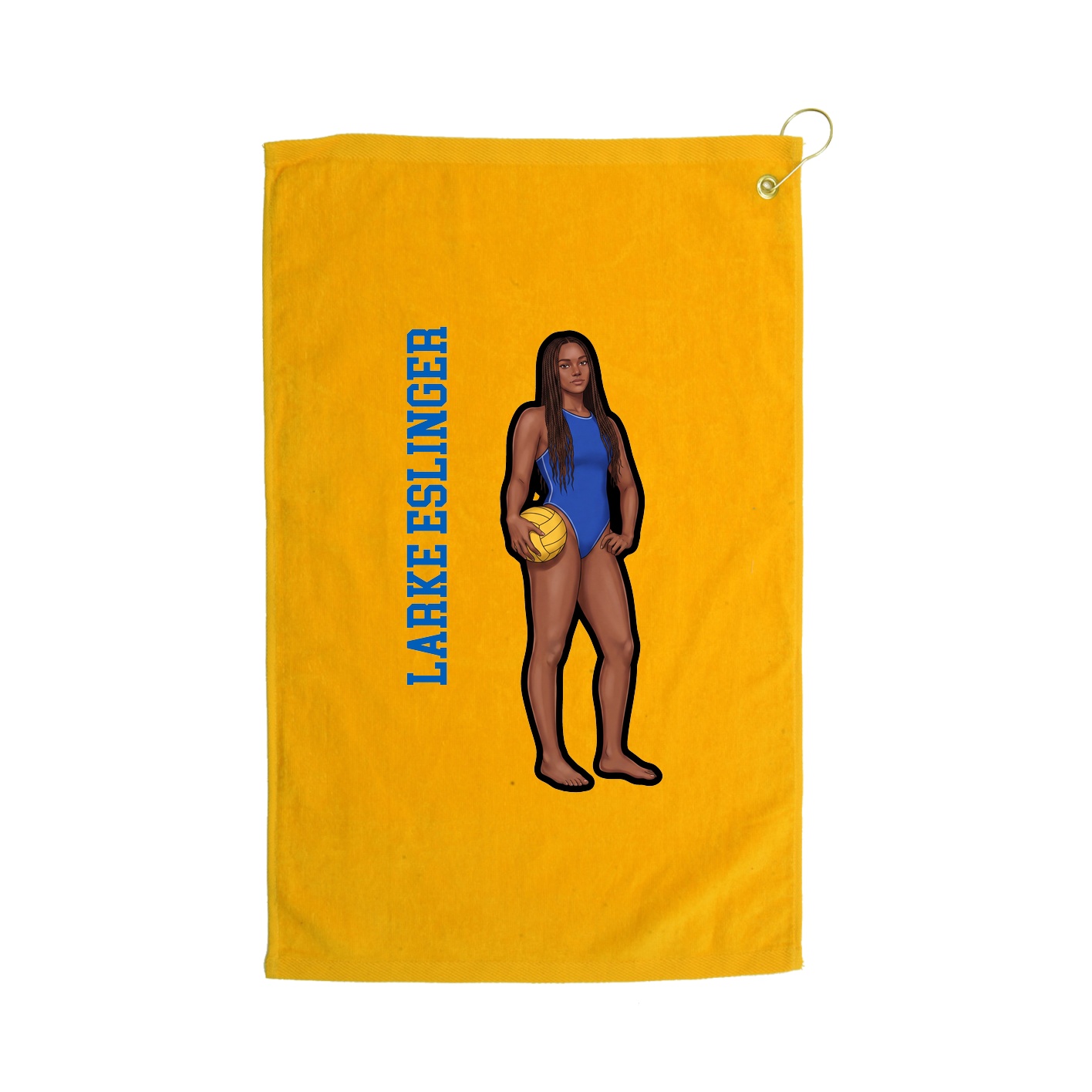Golf Towel — Name Vertical in Gold