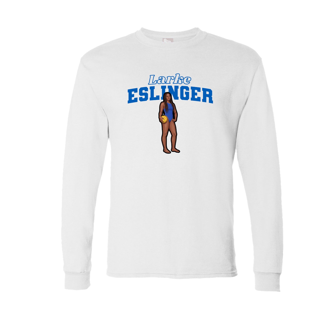 Long Sleeve Tee — Name Arch in White