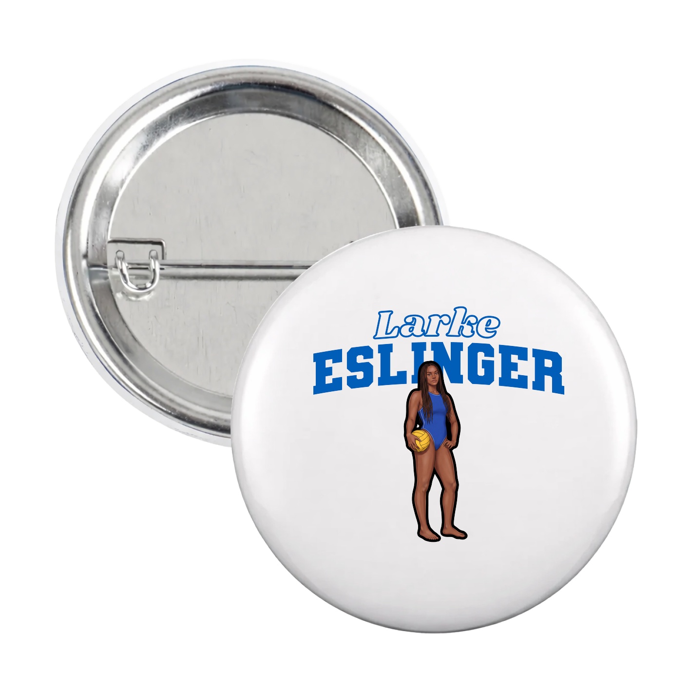 Game Day Button — Name Arch in White