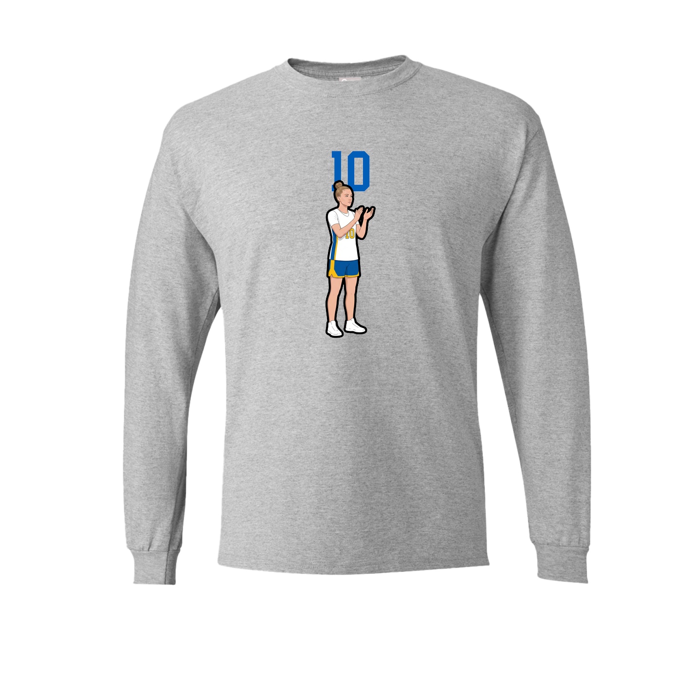 Long Sleeve Tee — Number Top in Grey