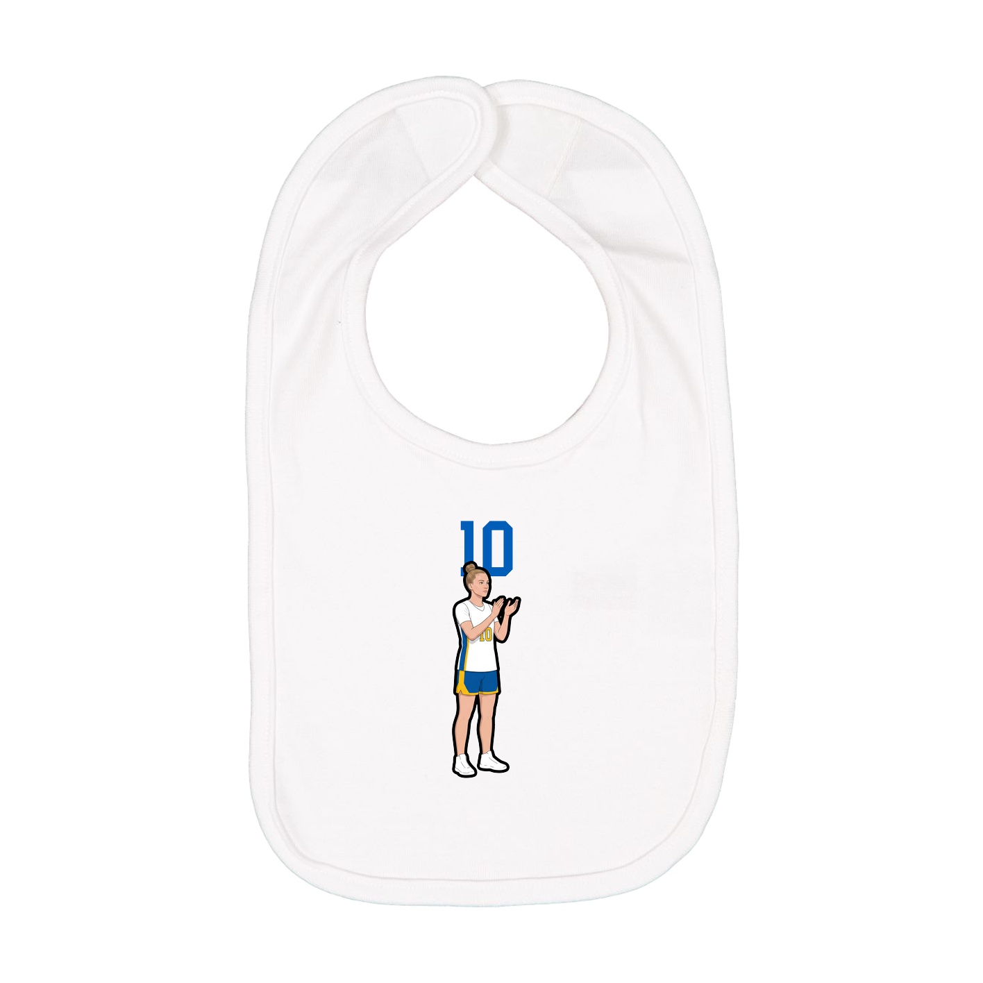 Infant Bib — Number Top in White