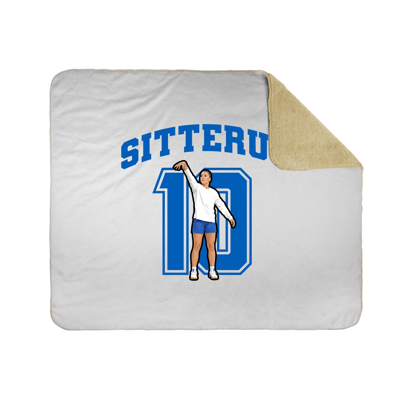 Throw Blanket — Number in White