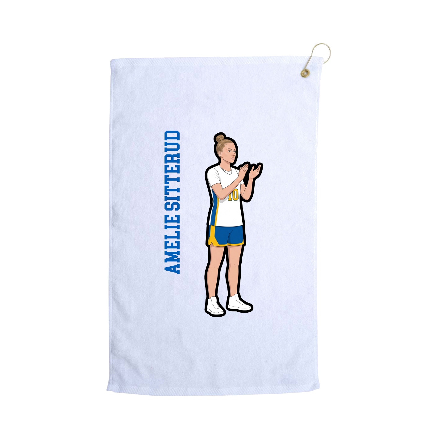 Golf Towel — Name Vertical in White