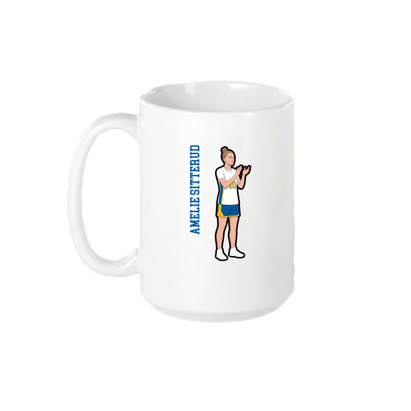 15oz Coffee Mug — Name Vertical in White