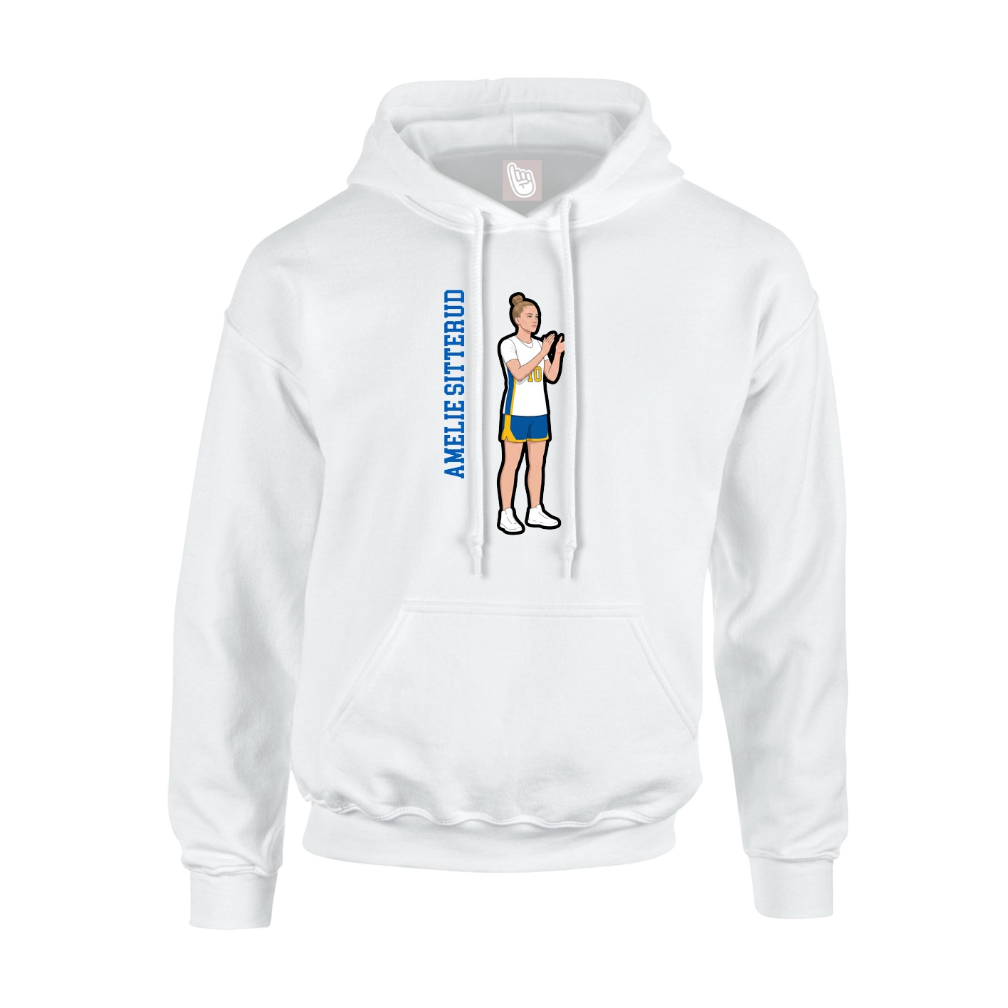 Hoodie — Name Vertical in White