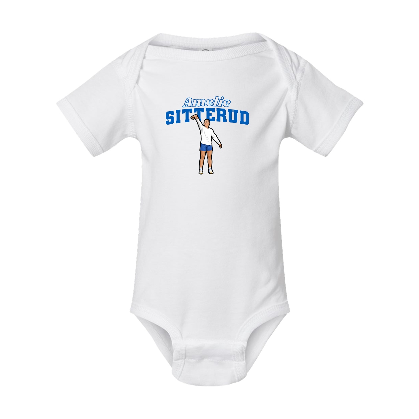 Baby Onesie — Name Arch in White