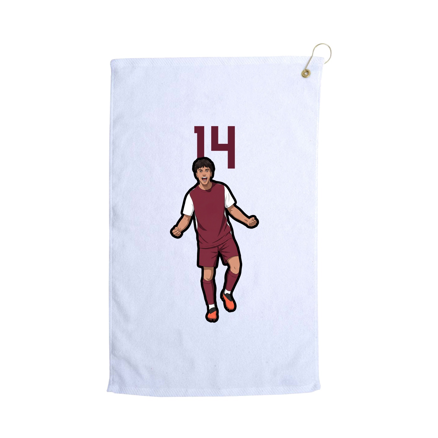 Golf Towel — Number Top in White