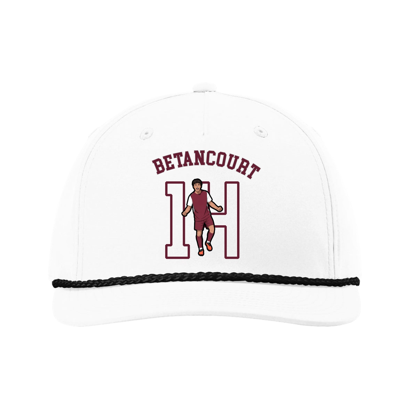 Five-Panel Classic Rope Cap — Shirsey Arch in White